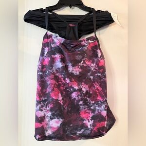 Nike Women's Black & Pink Floral Tankini Top and Bikini Bottoms